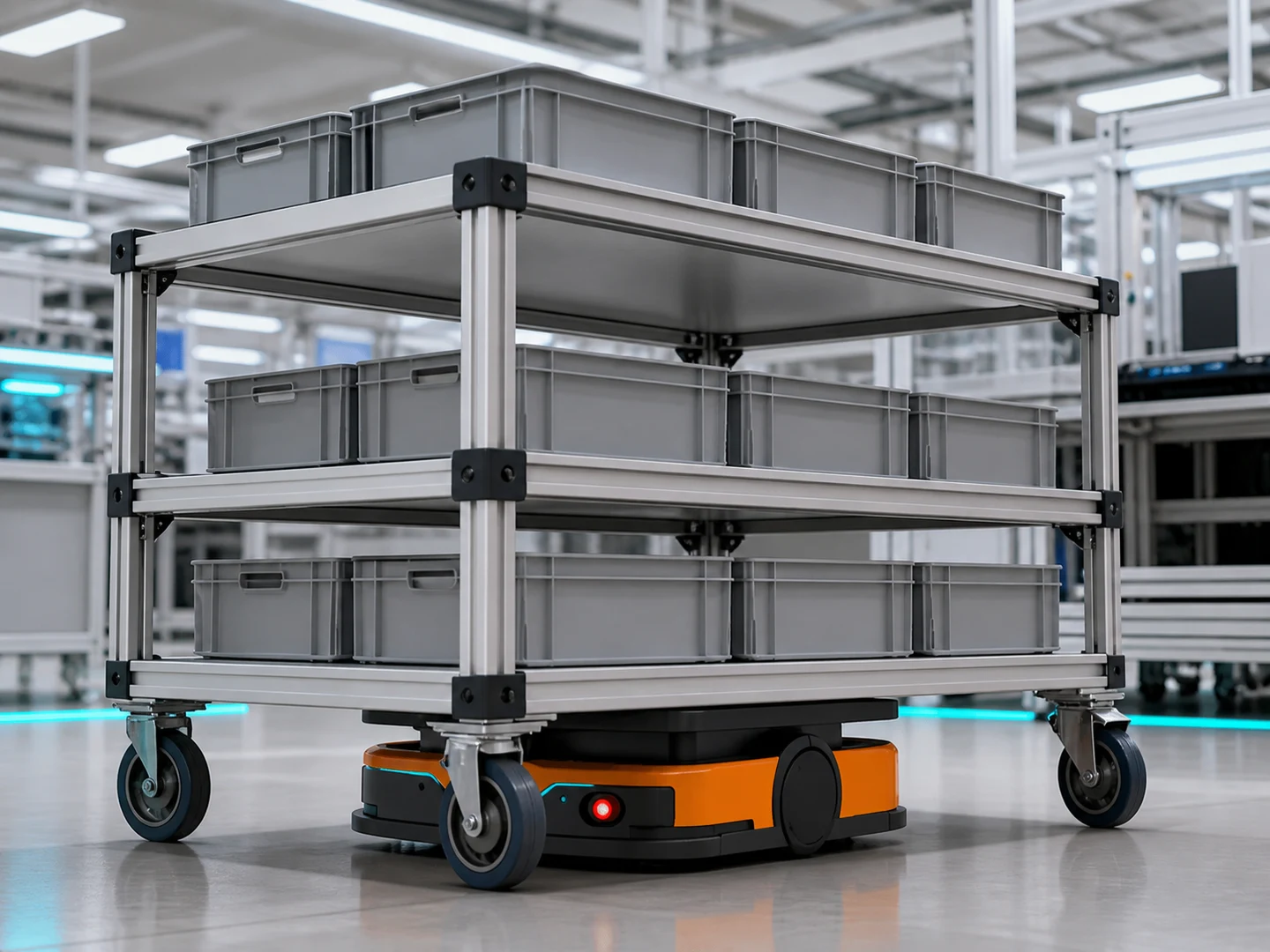 LMR yükaltı mobil robot iş sahəsində