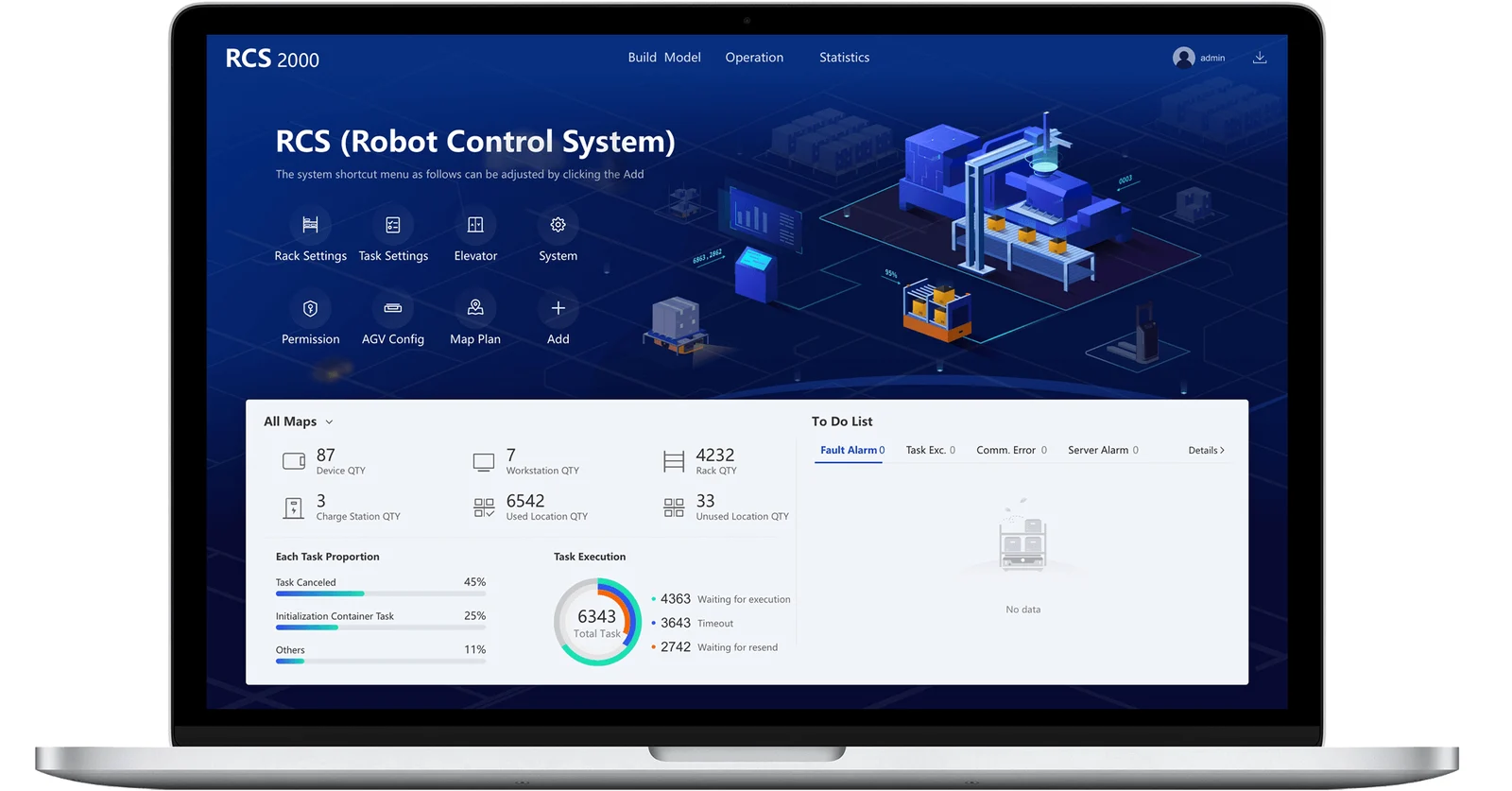 RCS-2000 Robotik İdarəetmə Sisteminin interfeysi