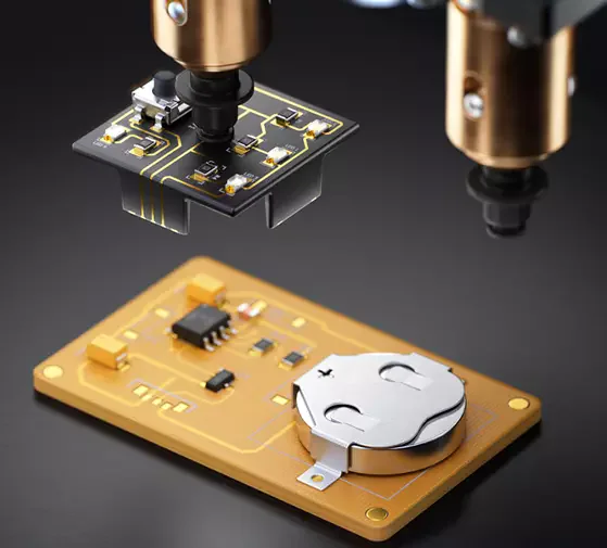 HARTING 3D-MID səthində üçölçülü keçirici cığırlar və elektron komponentlərin montajı