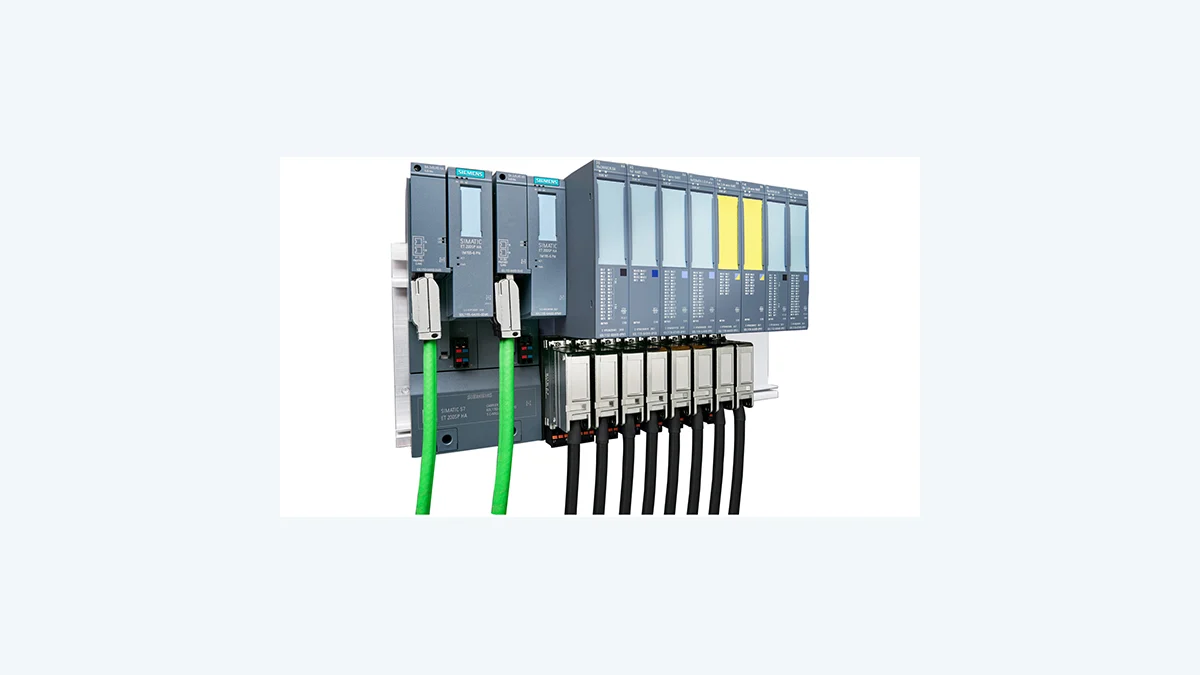 Kabelləri ilə birlikdə Siemens SIMATIC ET 200SP HA paylanmış proses I/O stansiyası